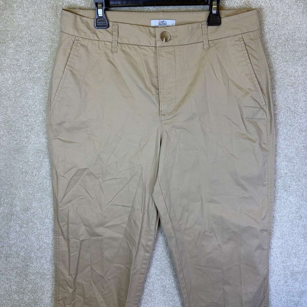 Croft & Barrow Chino Pants Womens 6 Tan Khaki Stretch Tapered Leg Casual Office